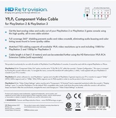 HD Retrovision Premium YPbPr Component Video Cable for PlayStation 2/3 (PS2/PS3)