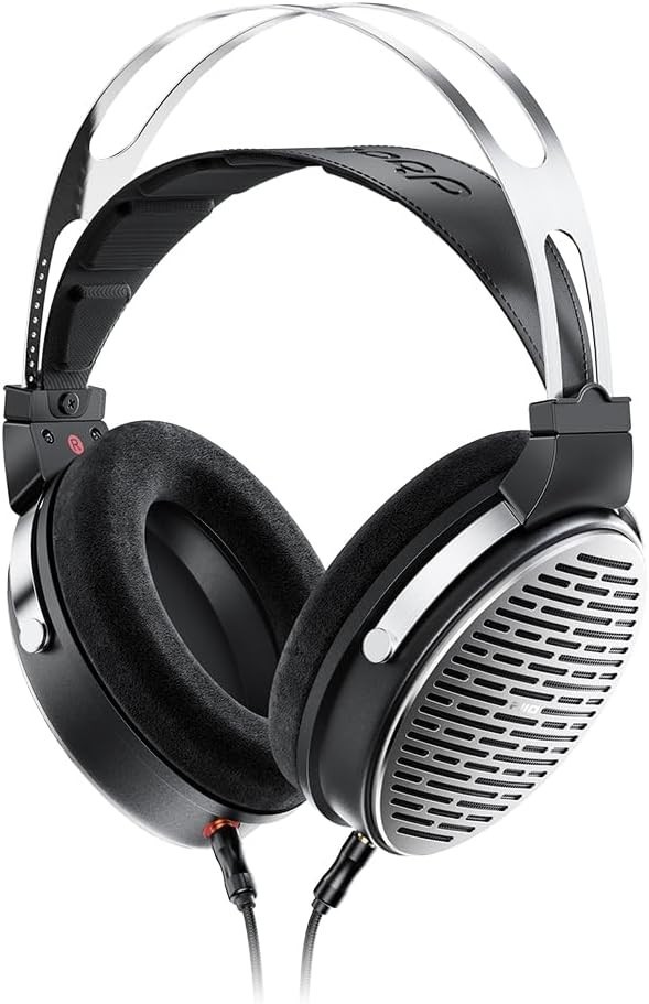 FiiO JT3 Over-Ear Open-Back Headphones, 50mm Dynamic Driver (Silver)