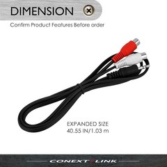 Conext Link 3.5mm 1/8″ Stereo Male Plug to 2 RCA Female Jack Aux Audio Y Cable