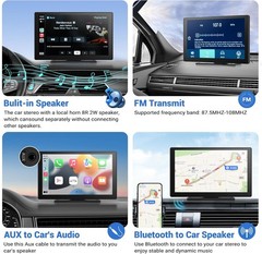 9” Portable Apple CarPlay IPS Touch Screen Car Tablet Android Auto Radio