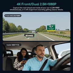 COOAU D30S 4K Dash Cam with GPS Wi-Fi Uber Car Camera, Supercapacitor, 4 IR LEDs