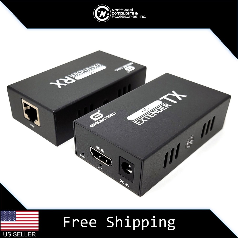 HDMI Extender Over Cat5e or Cat6 LAN 1080p 60Hz Up to 164 Ft (50M) Long Cable
