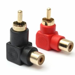 10 Pcs RCA Right Angle Connector Plug Adapters Male To Female 90 Degree Elbow