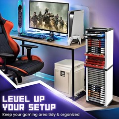 VIDEO GAME STORAGE TOWER ORGANIZER FOR PS5 PS4 PS3 NINTENDO SWITCH XBOX 36 DISCS