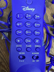 Disney Tinkerbell Trim Line Corded Home Phone Land Line with purple cord Unteste