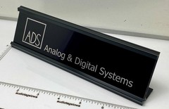 ADS Speakers Desk Sign – Custom Made Aluminum Reversible Black / Silver