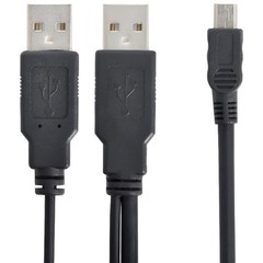 5-Pack USB 2.0 A Male to Mini USB B + USB 2.0 A Data Charge Y Splitter Cable 18″