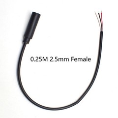 5PCS 0.25M/0.8FT 2.5mm Female Plug Bare Wire Cable TRS 3 Pole Stereo Extension