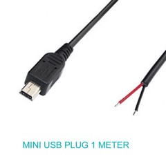1pc 1M/3.3ft Mini USB Male Plug Cable 2 wires Power Pigtail Cable Cord DIY