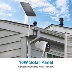 10W Solar Panel Charger for Security Camera Waterproof & Adjustable Wall Mount