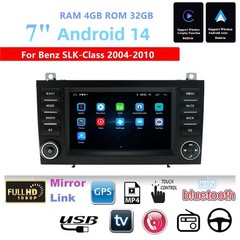 7 In Car MP5 Player GPS Navigation BT For Mercedes Benz SLK300 SLK350 2004-2010