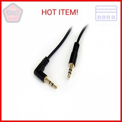 StarTech.com 1 ft. (0.3 m) Right Angle 3.5 mm Audio Cable – 3.5mm Slim Audio Cab