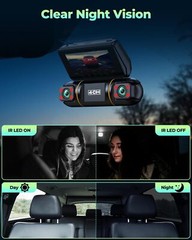 Dash Cam 4 Channel 360° Front Rear Inside DashCam, FHD 1080P Car Camera 128GB