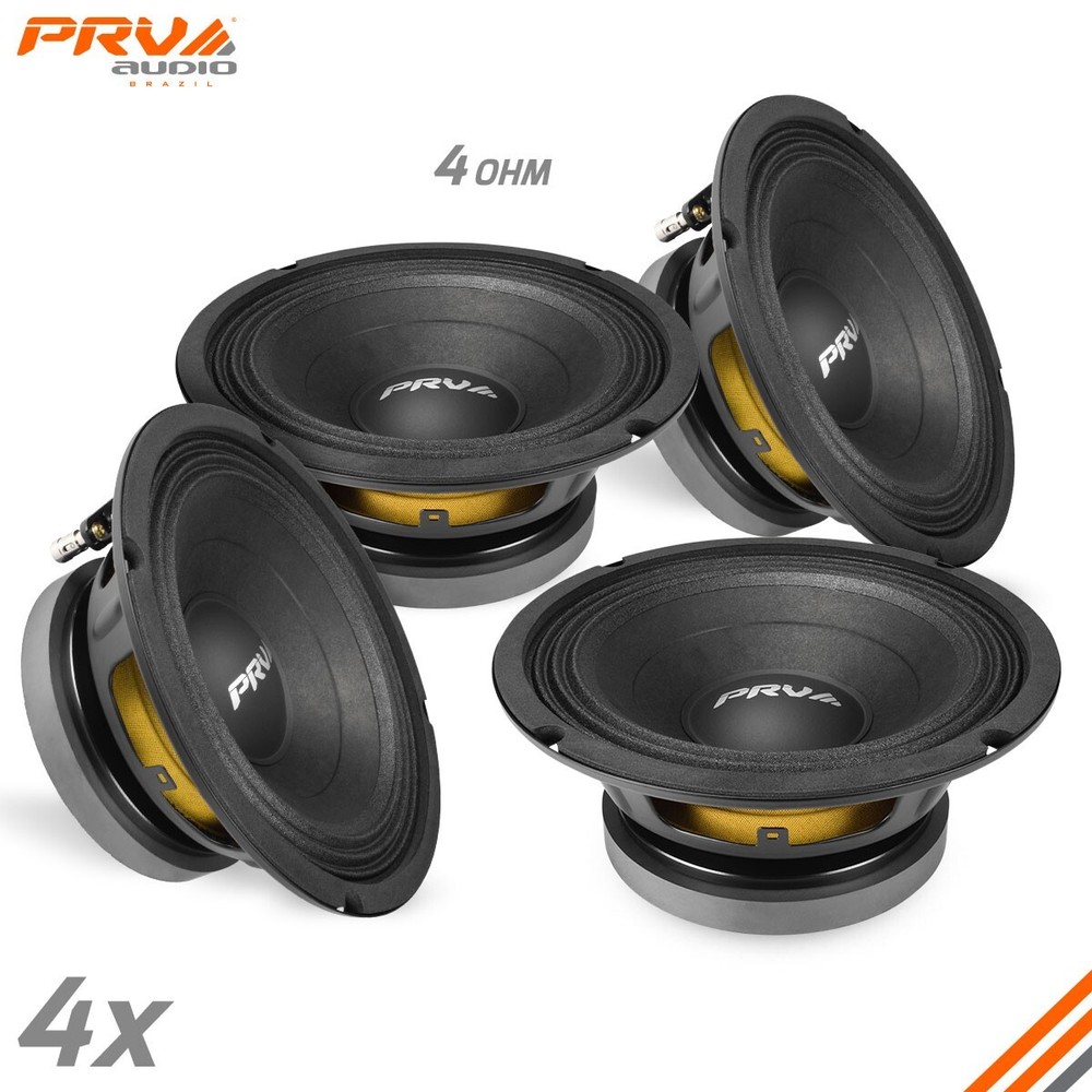 4x PRV 8″ Midbass Speakers 8MB500-4 Car Audio 4 Ohm 2000 Watts