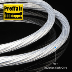 Preffair High Fidelity OCC Copper Conductor Silver Plating Power Cable DIY Plug