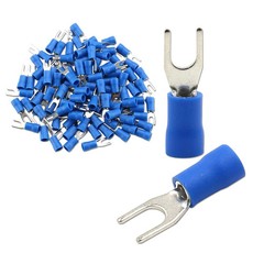 Baomain Insulated Fork Spade Wire Connector Electrical Crimp Terminal 14-16AWG(1