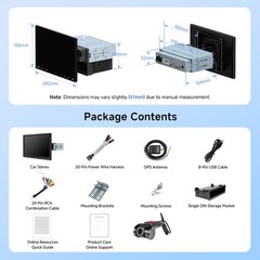 ATOTO Android Single 1DIN 10.1″ Car Stereo GPS Radio Floating QLED Screen+Camera