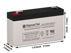 6V (volts) 1.4AH (amps) Replacement Battery For Newmox FNC-612 6V 1.2AH Battery