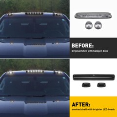 FOR CHEVY GMC 2500 2500 3500 3X SMOKED WHITE LED CAB ROOF RUNNING LIGHT LAMP NEW