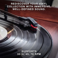 Elegant 6-in-1 Multimedia Center with Bluetooth – Mahogany Turntable & Speakers