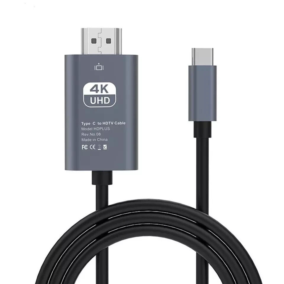 USB Type-C To HDMI-Compatible Cable Adapter 4K HD TV Projection Video Converter