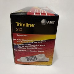 AT&T Trimline 210 Corded Telephone NOS Open Box White Hearing Aid Phone