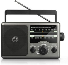 Stylish AM/FM Portable Radio: Ideal Gift with 3.5mm Jack & Easy-to-Use Design