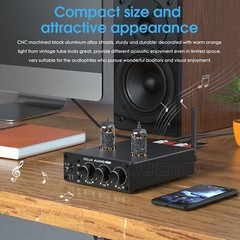HIFI Tube Preamp with Bluetooth 5.0 Speaker Receiver Stereo Audio Amp USB Player