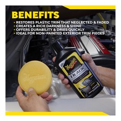 Meguiar’s Ultimate Black Plastic Restorer, 16OZ 1 Count (Pack of 1), As Shown