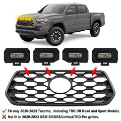 4x For Toyota Tacoma TRD 2020-2023 Amber White Grille Light LED DRL Raptor Style