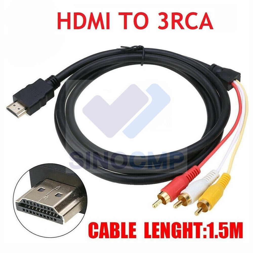 1080P HDMI Male To 3 RCA Video Audio AV Component Converter Adapter Cable HDTV~