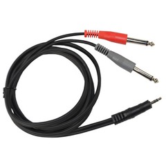 6 Feet Balanced 3.5mm 1/8 Inch TRS / Dual Unbalanced 6.5mm 1/4 TS Y Audio Cable