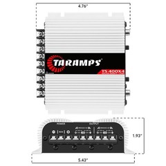 Taramps TS 400×4 400 watts RMS 4 Channels Full Range Car Audio Amplifier, 2 B…