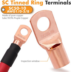 1/0 Gauge CCA Wire Battery Cable Copper Clad Aluminum 40Ft Red/Black for Car Amp