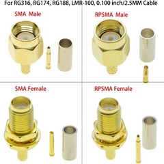 10Pcs SMA Male Female crimp For RG174 RG316 LMR100 Coaxial cable RF connector