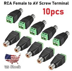 10pcs RCA Female to AV Screw Terminal Audio Video Connector Converter Green