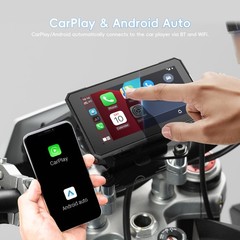 7″ Wireless CarPlay Android Auto Portable Screen Waterproof Motorcycle Navigator