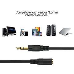 3.5mm Male to Female Audio Cable 2ft 5ft 10ft 15ft 25ft 30ft 50ft Extension Lot