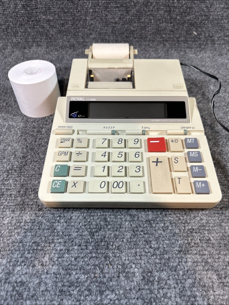 VTG Desktop Calculator 550HD Royal Series/Printer w/ Printing Paper /AC Adapter