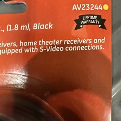 6 ft. GE S-Video Cable DVD TV AVR Satellite Receiver Black AV23244 {D1}