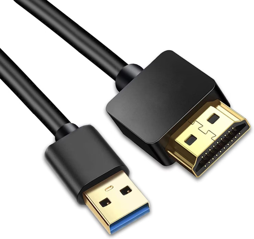 4K HD USB to HDMI Adapter Cable, USB 3.0 to HDMI Male HD Monitor Display Audio V