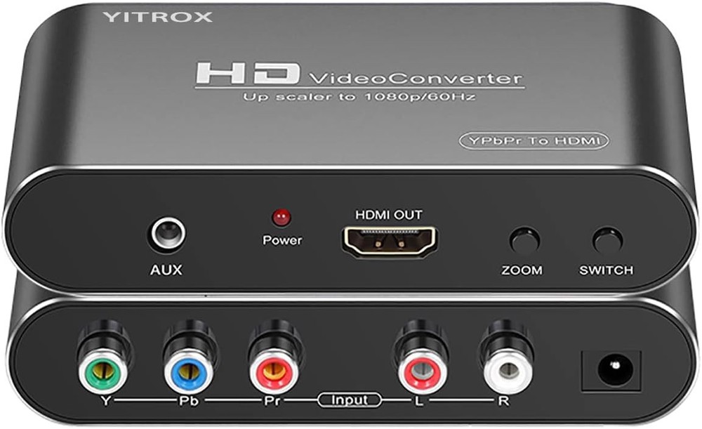 HDMI Converter Upscaler Scaler, YPbPr to HDMI Converter Support 1080P for Wii