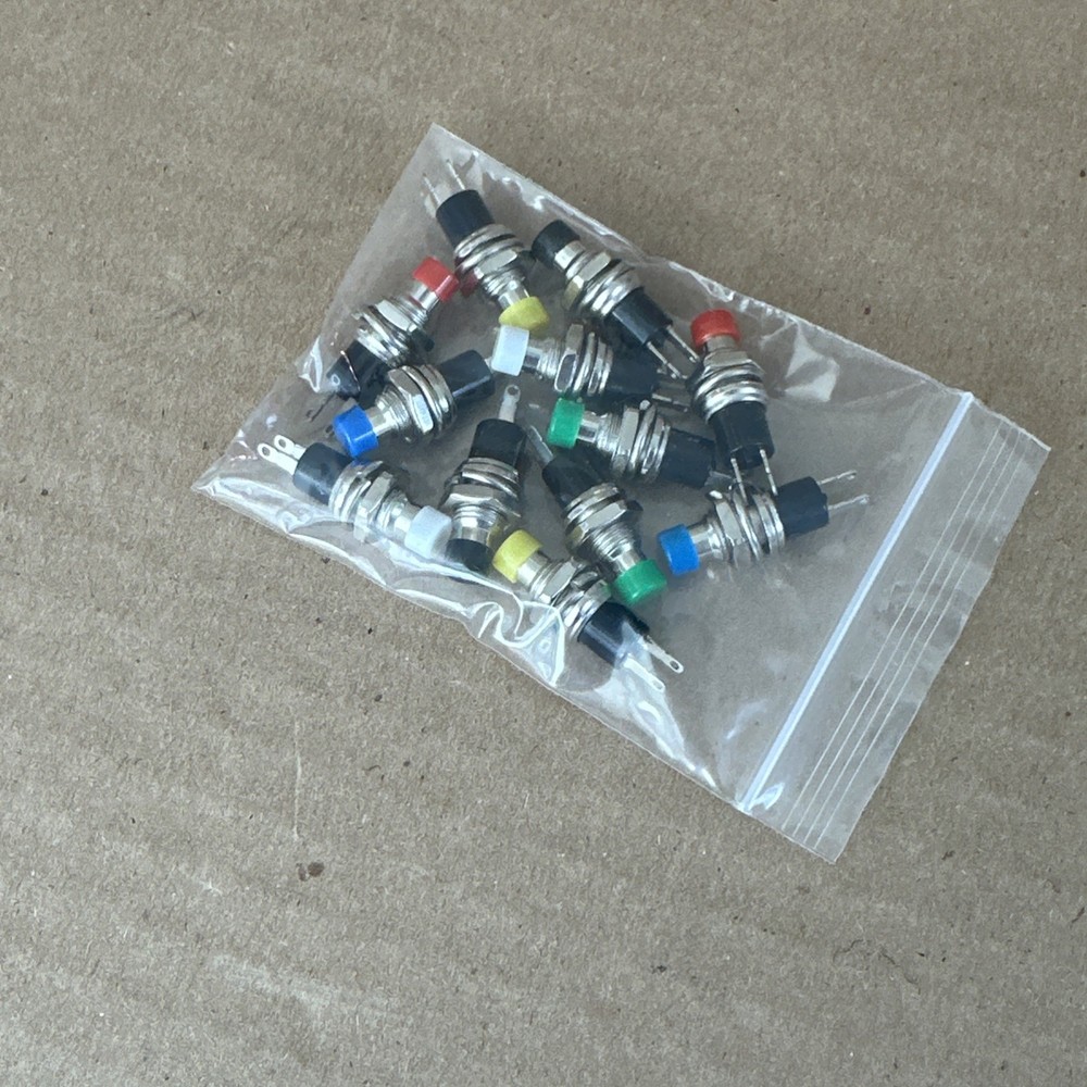 Solder-Free Miniature Momentary Push Button Switches SPST 12 Pack