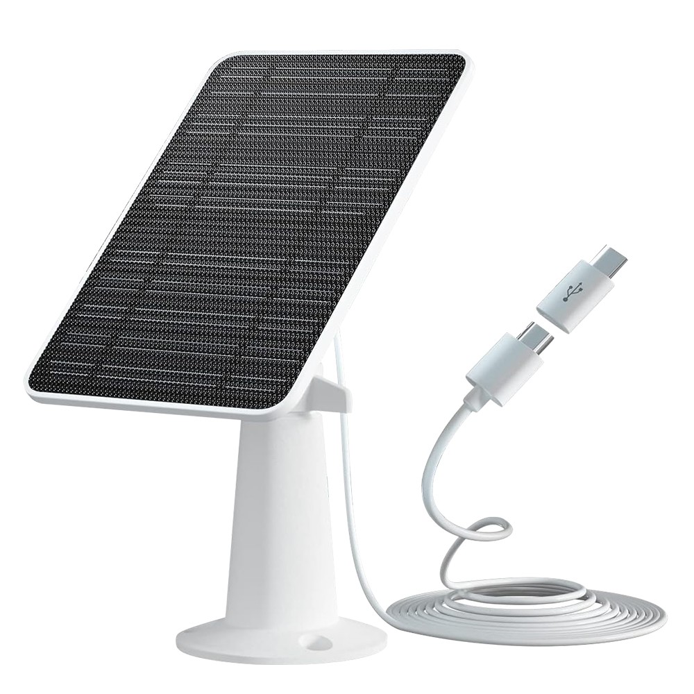 10W Solar Panel Charger for Security Camera Waterproof & Adjustable Wall Mount