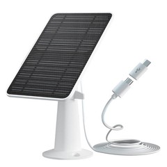 10W Solar Panel Charger for Security Camera Waterproof & Adjustable Wall Mount