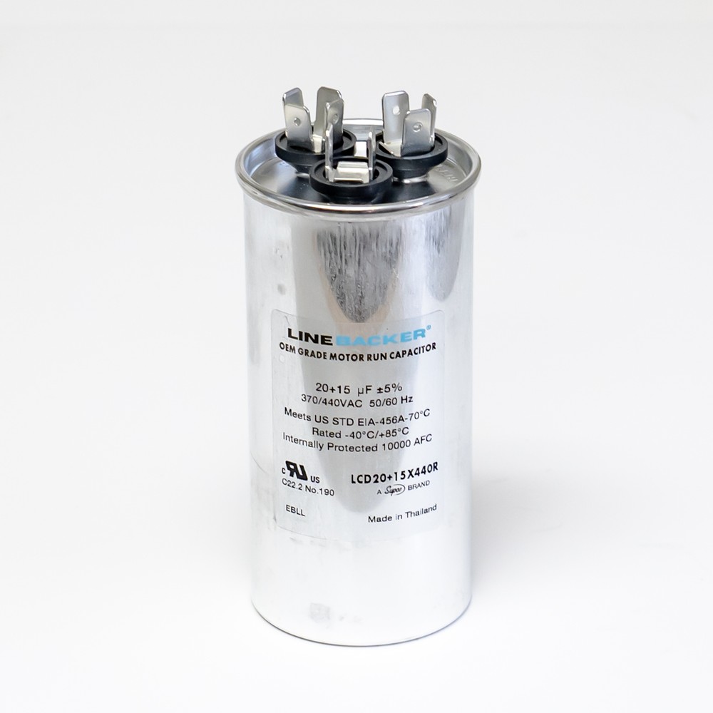 Supco Capacitor Round Dual Run 20 + 15 uf mfd 370/440 Volts for HVAC Motors