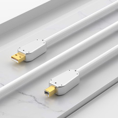 High-End Pure SILVER USB A to B Audio Cables USB 2.0 Interconnect Cable