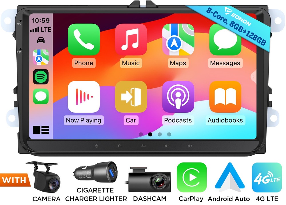 Eonon VWX6S PRO QLED 8+128 9″Android for VW Jetta MK5 MK6 Car Stereo CarPlay SWC