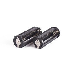 2x 3-AAA Battery Holder Cylindrical Case Plastic For Flashlight Round Circular