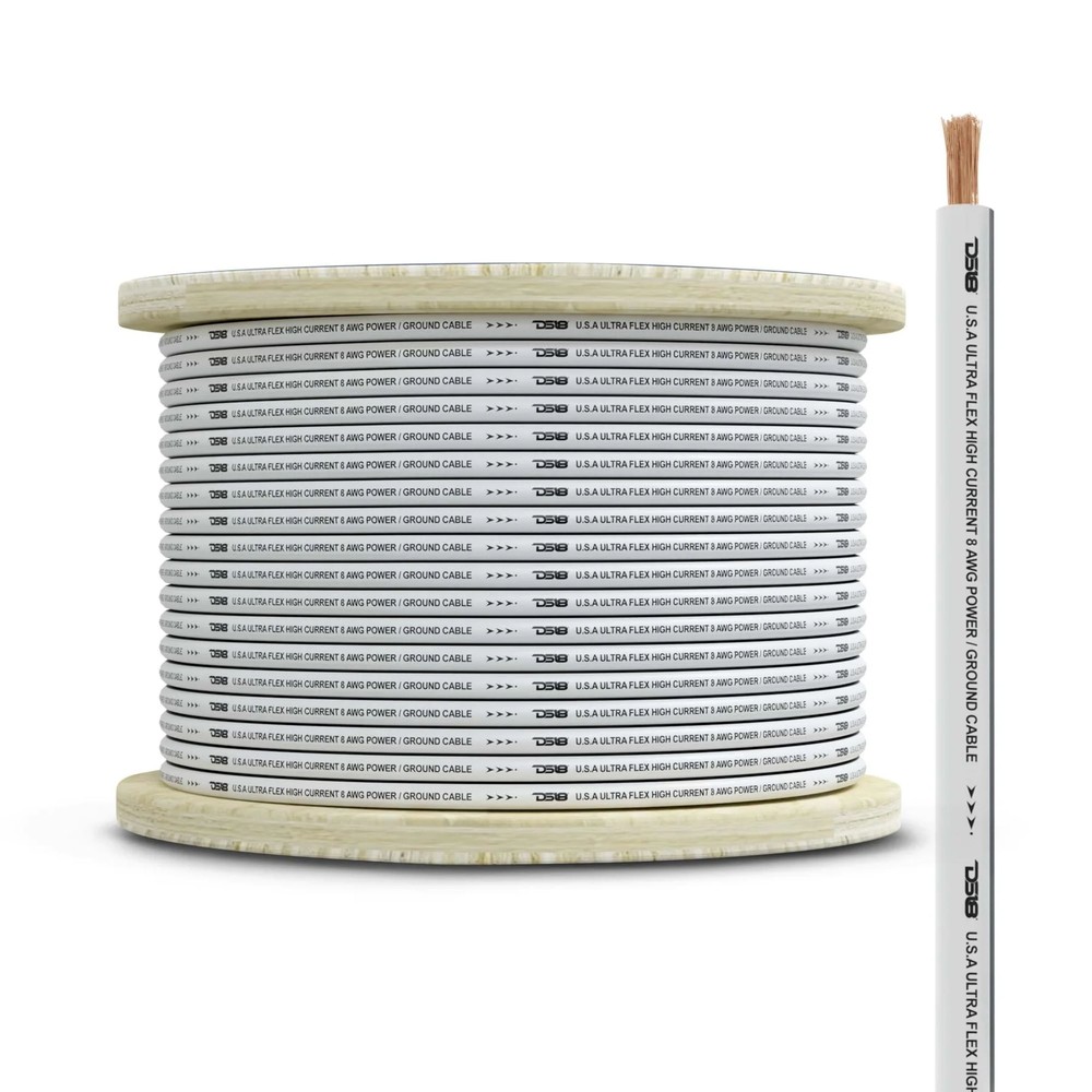 DS18 8 AWG 100% Oxygen Free Copper Marine Power/Ground Wire Black/White Lot